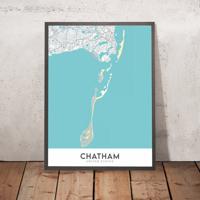 Modern City Map of Chatham, MA: Chatham Lighthouse, Chatham Fish Pier, Chatham Railroad Museum, Route 28, Pleasant Bay