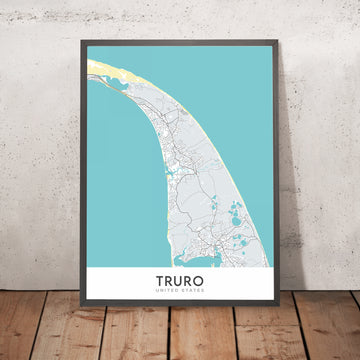 Mappa della città moderna di Truro, MA: Centro di Truro, Truro Nord, Truro Sud, Truro Est, Truro Ovest 