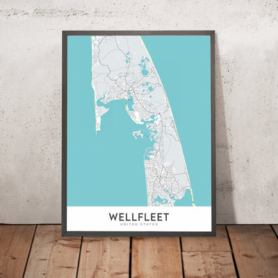 Modern City Map of Wellfleet, Massachusetts: Wellfleet Harbor, Duck Harbor, Chequessett Neck, Billingsgate Island, Indian Neck