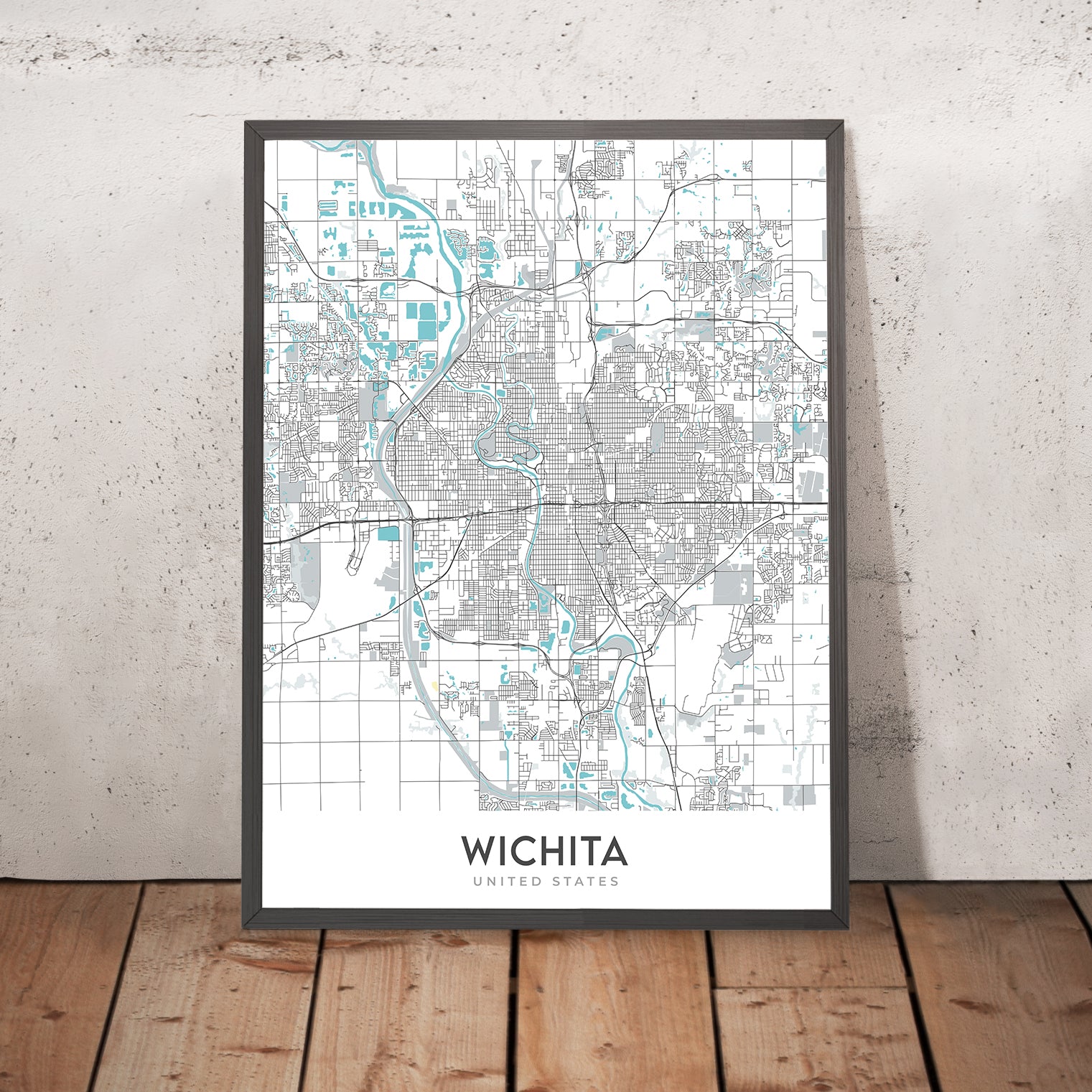 Wichita Map World Modern City Map of Wichita, KS: College Hill, Delano, Downtown, Keeper ...