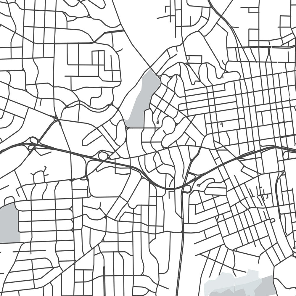 Mapa moderno de la ciudad de Winston-Salem, Carolina del Norte: Ardmore, Reynolda, Hanes Mall, Wake Forest University, I-40