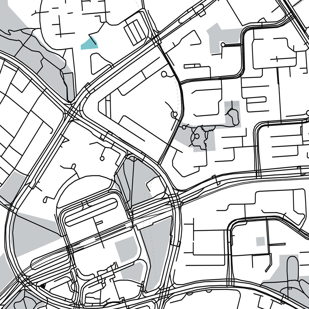 Modern City Map of Woodlands, Singapore: Republic Polytechnic, Waterfr ...