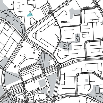 Mapa moderno de la ciudad de Woodlands, Singapur: Politécnico de la República, Woodlands Waterfront Park, Admiralty Park, Woodlands Health Campus, Escuela de deportes de Singapur