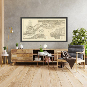 Ancienne carte de la bataille de Québec par Jefferys, 1759 : Plaines d&