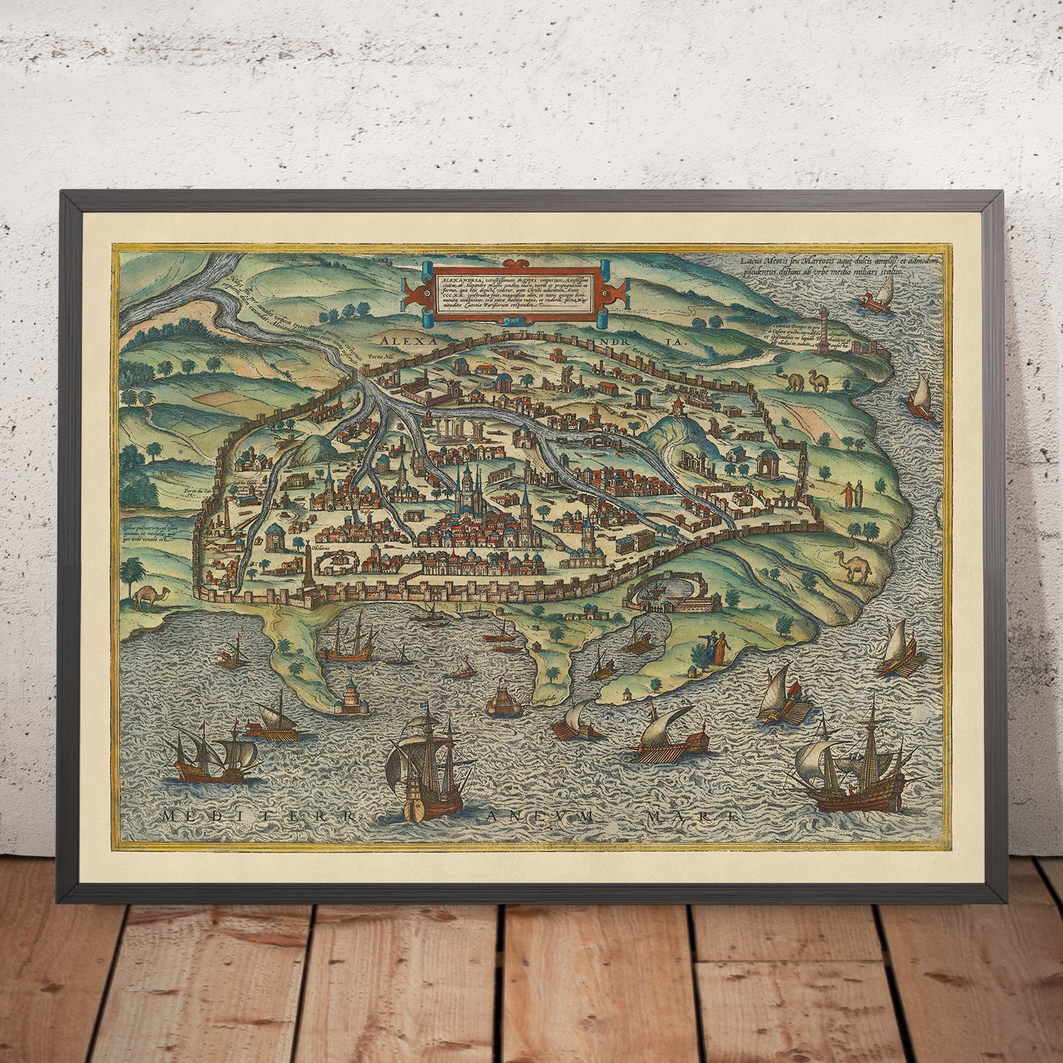 Old Birdseye Map of Alexandria - Alexandriabraun157524x18 Mockupframe 