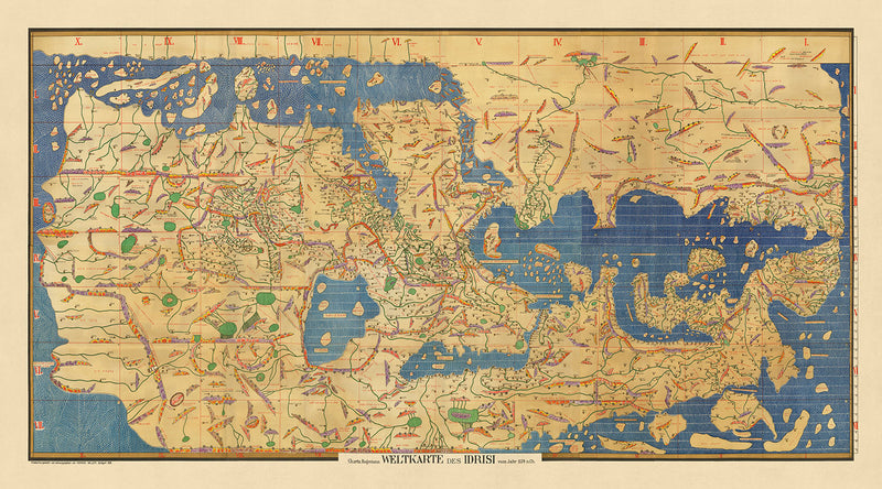 Roger Ii Map Ancient World Map by Al-Idrisi, 1154: Tabula Rogeriana, Arabia Center ...