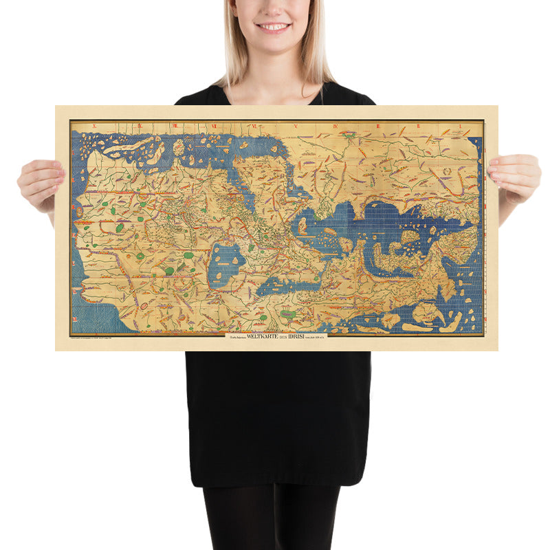 Al Idiris Ancient World Map by Al-Idrisi, 1154: Tabula Rogeriana, Arabia Center ...