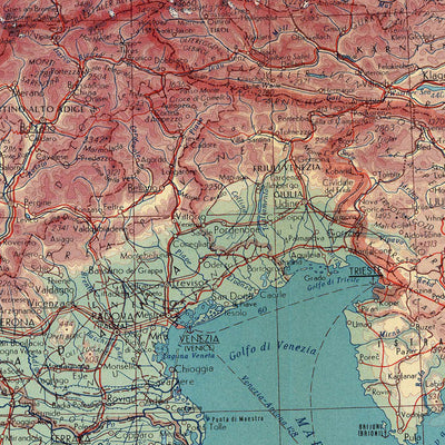 Mapa antiguo de los Alpes del Servicio de Topografía del Ejército Polaco, 1967: Suiza occidental, límites políticos detallados, características físicas, picos alpinos, valles.