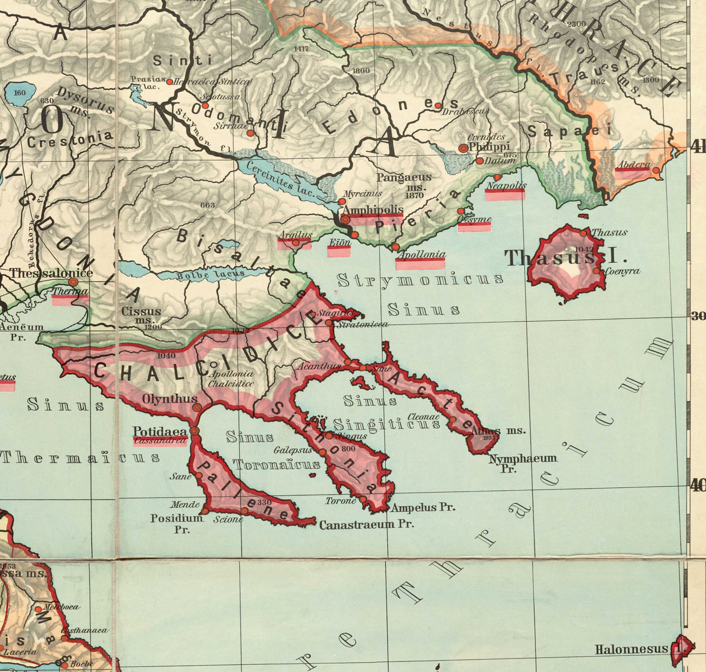 Old Map of Ancient Greece by Van Kampen in 1889 - Athens, Corfu, Zakynthos, Megara, Sparti