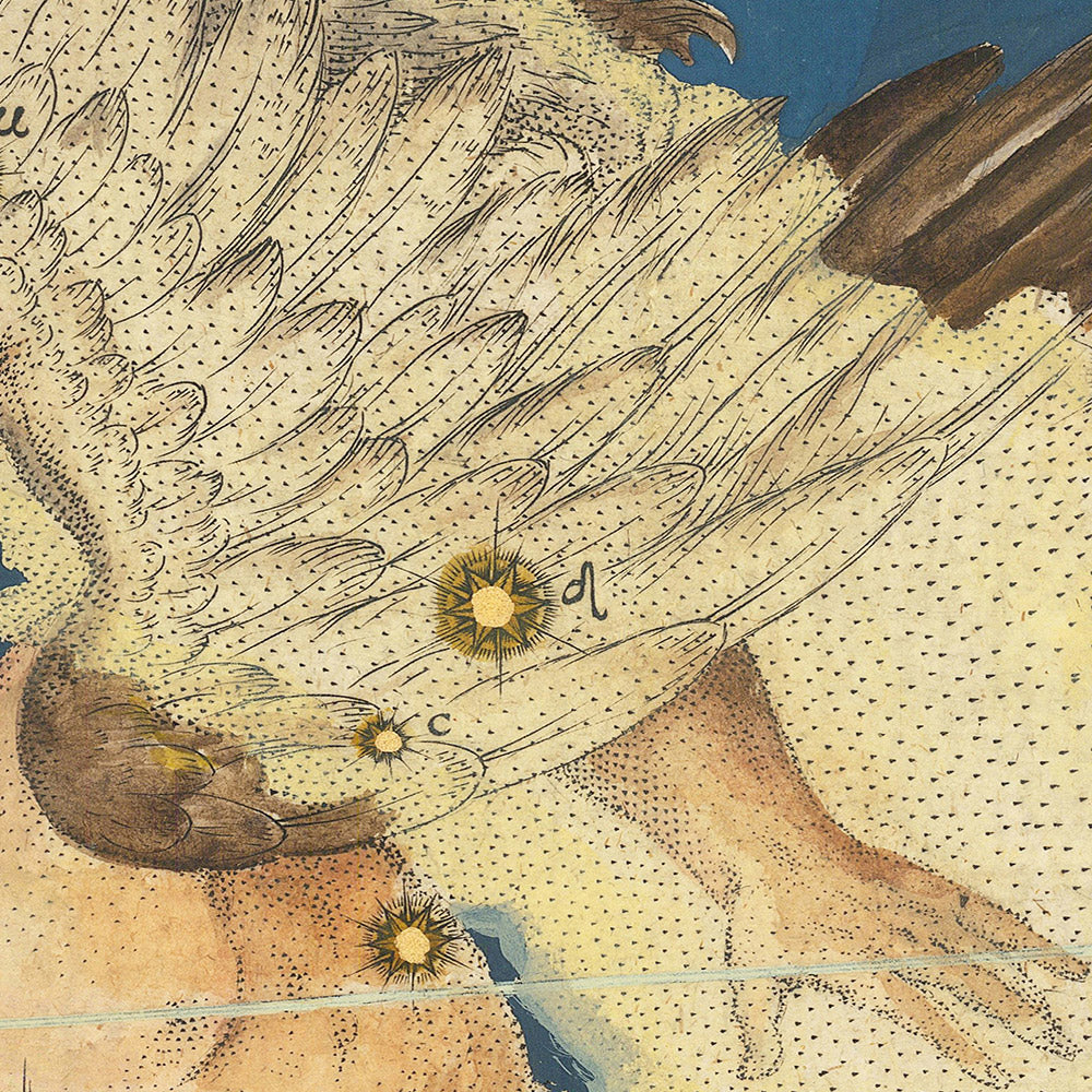 Alte Sternkarte des Adlers von Johann Bayer, 1603