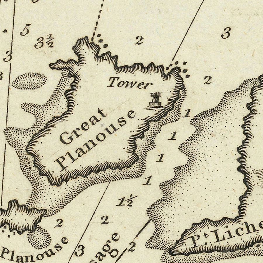 Alte Karten zwischen Asinara und Sardinien Nautische Karte von Heather, 1802: Kap Azinara, Castelsardo, Secca di Mezzo 