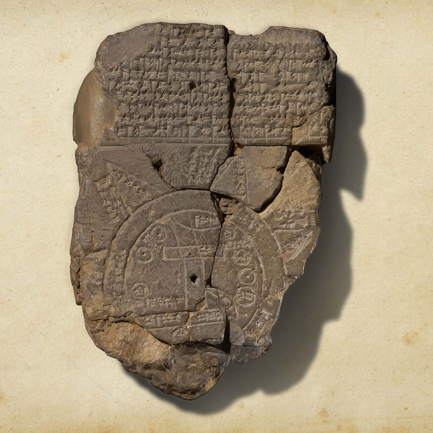 Ancienne carte thématique du monde antique, -600 : Babylone, Nil, mer Méditerranée, Gange, Himalaya