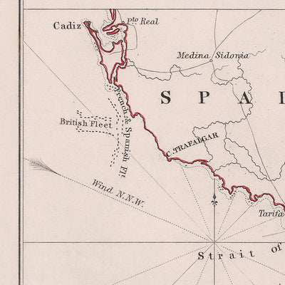 Battle of Trafalgar: The British Fleet breaking the French and Spanish line by AK Johnston, 1852