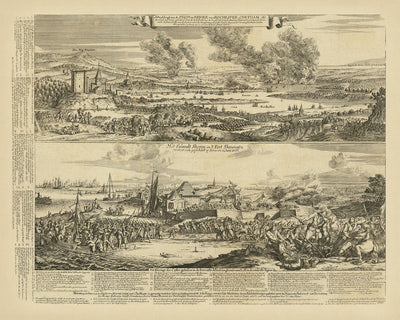 Batalla de Chatham / Incursión en el Medway por Romeyn De Hooghe, 1669