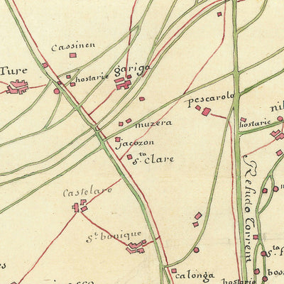 (Batalla de Piacenza / Guerra de Sucesión de Austria) Carte des environs de Plaisance de Anónimo, 1746