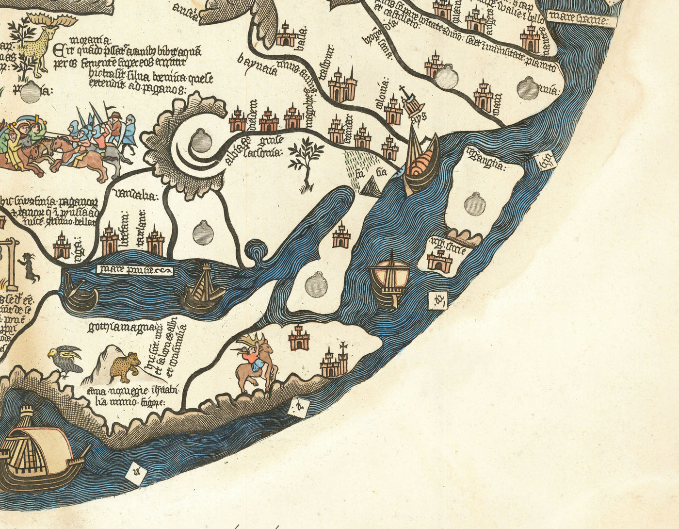 Antiguo Borgia Mappa Mundi, 1450 - Atlas del Mundo Antiguo - Europa, Oriente Medio, Norte de África, Mediterráneo