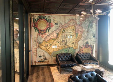 Old Map Wallpaper - Custom Made Antique Wall Art Mural - Pasted or Peel & Stick - Any City, Any Map