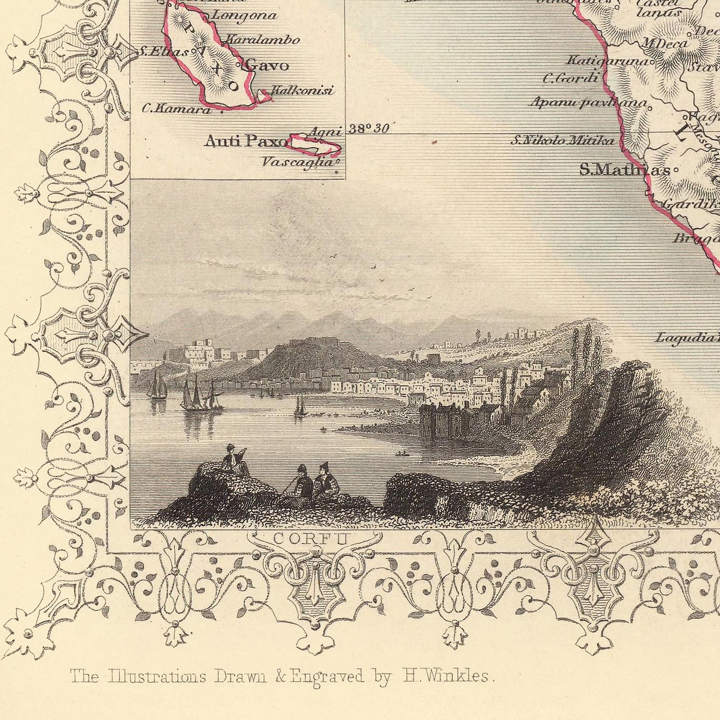 Old Map of the British Empire in the Mediterranean, 1851: Gibraltar, Malta, Corfu, Zante, Etc.