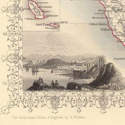 Old Map of the British Empire in the Mediterranean, 1851: Gibraltar, Malta, Corfu, Zante, Etc.