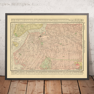 Old Map of Brooklyn by Rand McNally, 1897: Downtown Brooklyn, Bushwick, Prospect Heights, Crown Heights, Williamsburg