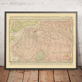 Ancienne carte de Brooklyn par Rand McNally, 1897 : Downtown Brooklyn, Bushwick, Prospect Heights, Crown Heights, Williamsburg 
