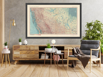 Old Map of Canada, 1967: Edmonton, Calgary, Vancouver, Winnipeg, Rocky Mountains