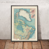 Mapa antiguo de Canadá Oriental, 1967: Ontario, Groenlandia, Terranova, Labrador, Atlas Político y Físico Detallado 