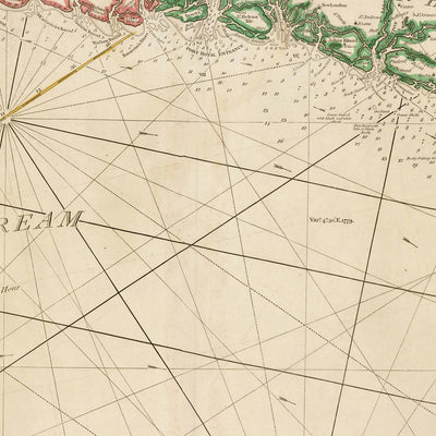 Old Coast Chart of the Carolinas, Georgia & East Florida by Heather, 1799: Savannah, Charleston, Gulf Stream