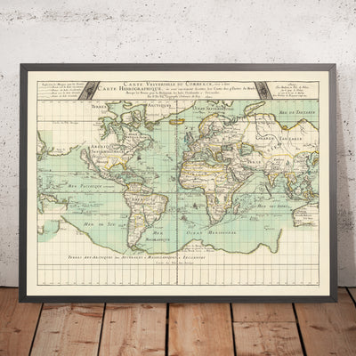 Old World Map Shipping & Trade by Du Val, 1677: West Indies & East Indies, Island of California, Mythical Antarctica,