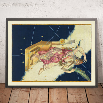 Alter Sternenkarte von Cassiopeia von Johann Bayer, 1603 - Himmlische Sternbildkarte 