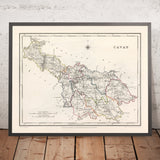 Old Map of County Cavan by Samuel Lewis, 1844: Belturbet, Cootehill, Bailieborough, Virginia, and more