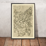 Ancienne carte de la Corse par Bertelli, 1562 : Atlas ancien, Bastia, Bonifacio, Voiliers élégants, Champs cultivés 