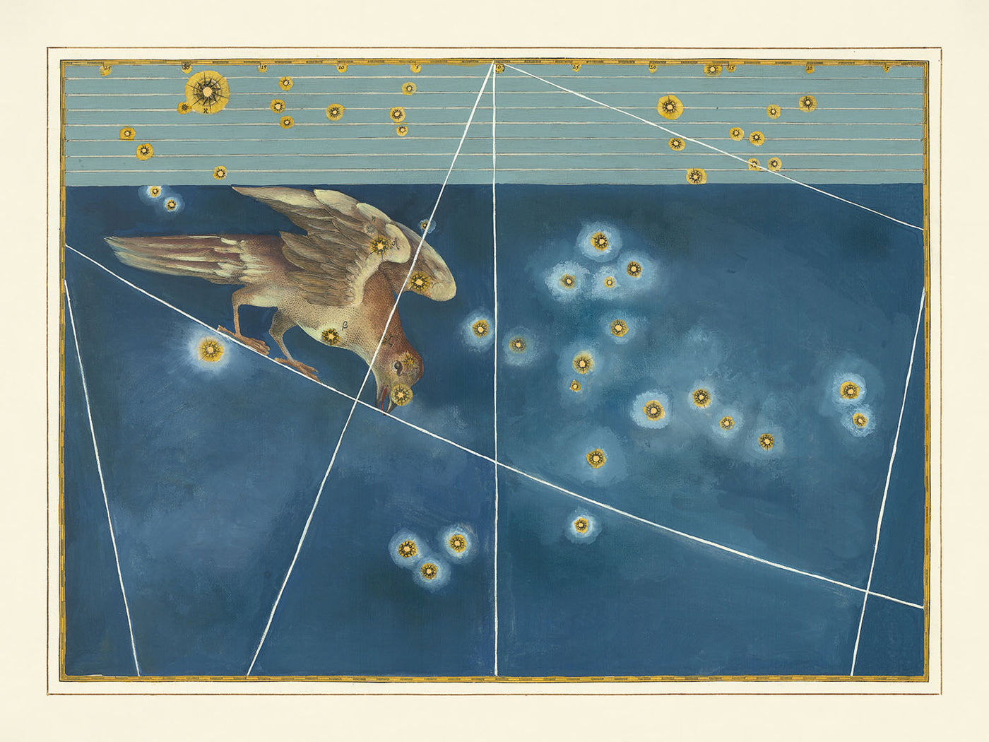 Old Star Map of Corvus by Johann Bayer, 1603 - Celestial Constellation Chart