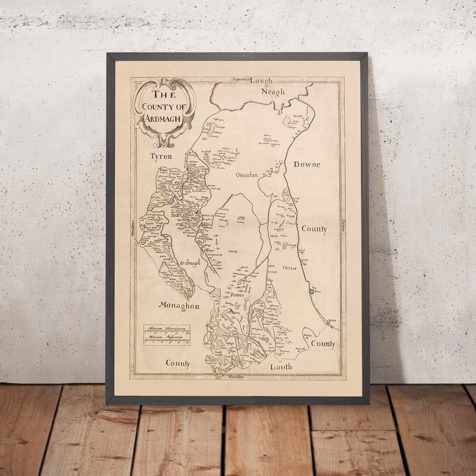 Old Map of County Armagh by Petty, 1685: Armagh, Lough Neagh, Charlemo ...