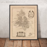 Ancienne carte du comté de Monaghan, 1685 : Monaghan, Glaslough, Castleblaney, Clones, Ballybay