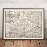 Old Map of Dorset in 1611 by John Speed - Poole, Weymouth, Dorchester, Bridport, Lyme Regis
