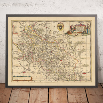 Mappa antica del Ducato di Slesia di Visscher, 1690: Wroclaw, Praga, Cracovia, Poznań, Dresda 