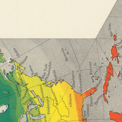 Ancienne carte du monde Airocean Dymaxion par Buckminster Fuller, 1954 : Projection icosaédrique, Une Terre Île 