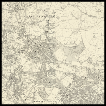 Eine historische Ordnance-Survey-Karte von West Bromwich