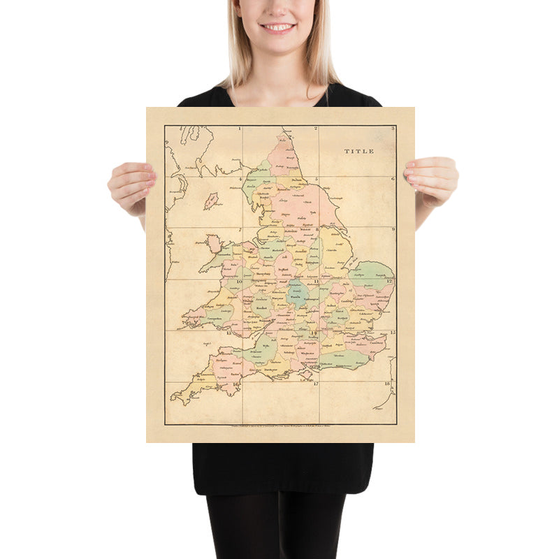 Uk. Simple County Map Old Simple County Map of England & Wales by Arrowsmith, 1818: Colour C ...