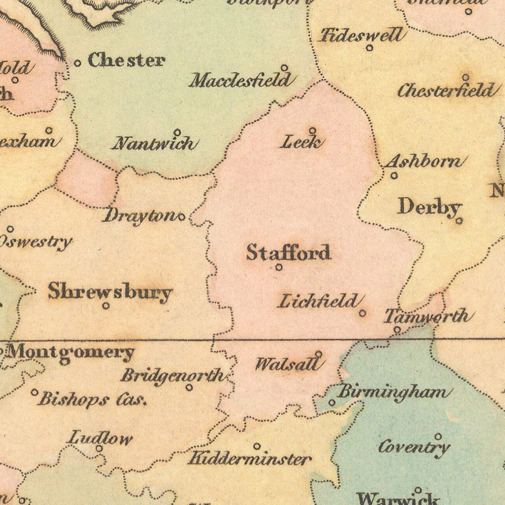 Uk. Simple County Map Old Simple County Map of England & Wales by Arrowsmith, 1818: Colour C ...