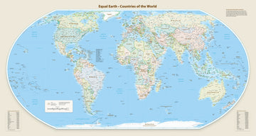 Equal Earth World Map – Multiple Languages, Political & Physical Editions