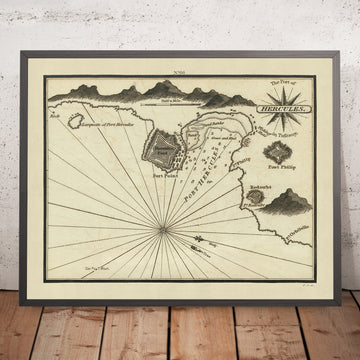 Porto Vecchio di Ercole, Italia Carta Nautica di Heather, 1802: Costa della Toscana, Punto del Forte 