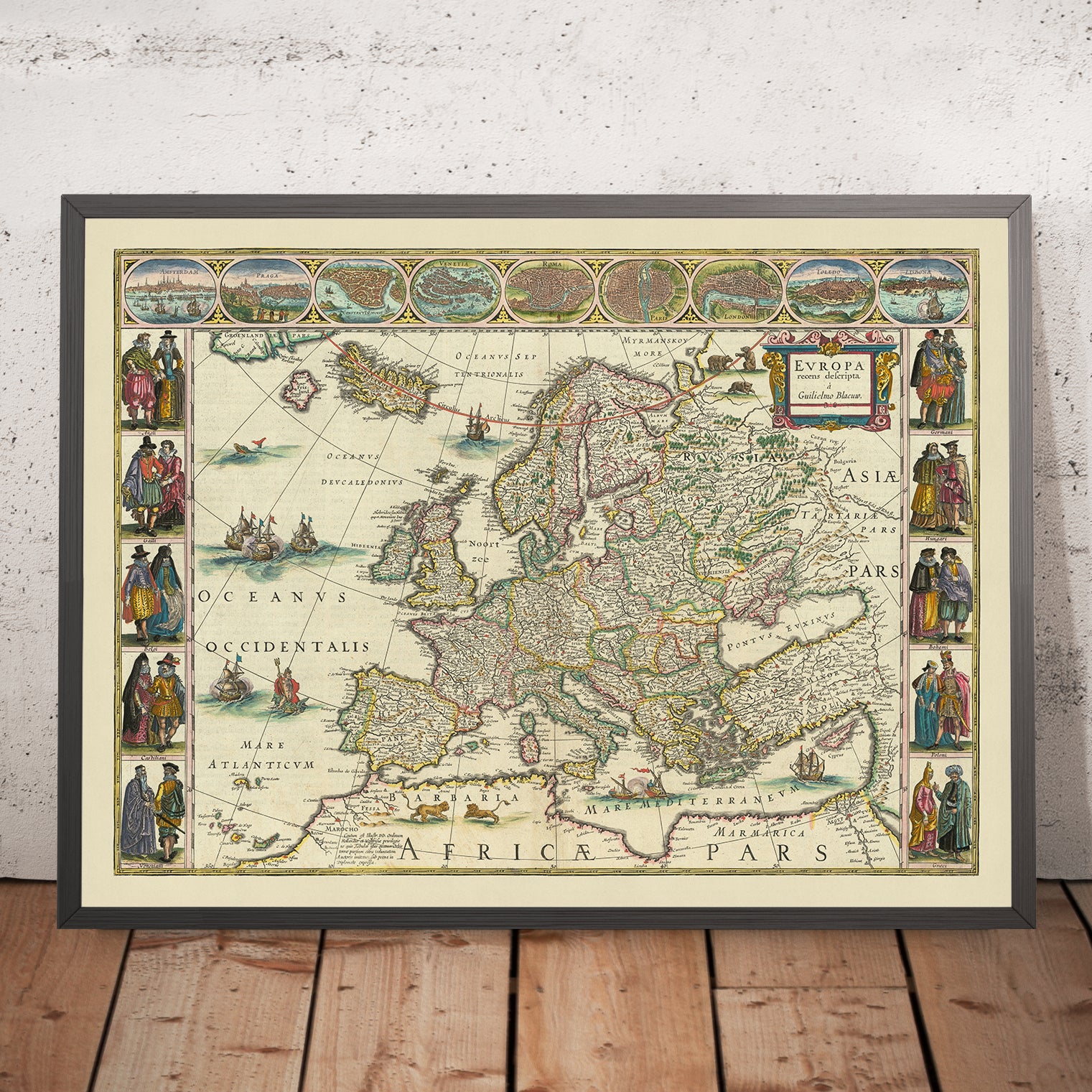 Dutch Map 1600 Old Map of Europe by Willem Blaeu, 1630: Dutch Masterpiece, Cultural I ...