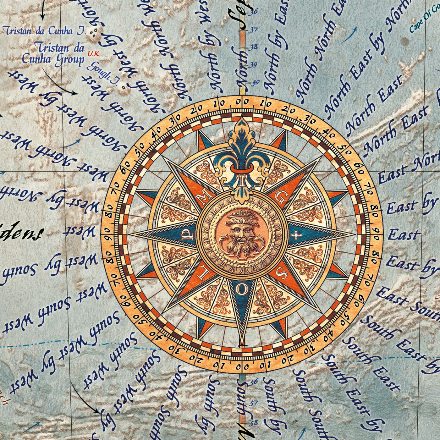 Executive World Map by Ray&Co, 2025: 3D Ocean Relief, Vintage Aesthetic, Every Flag