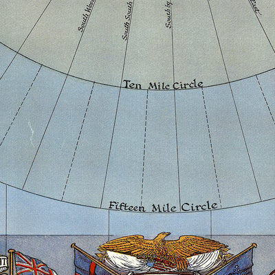 Old America’s Cup Map by Clegg, 1934: Yacht Race, Newport, Martha's Vineyard, Endeavour vs. Rainbow