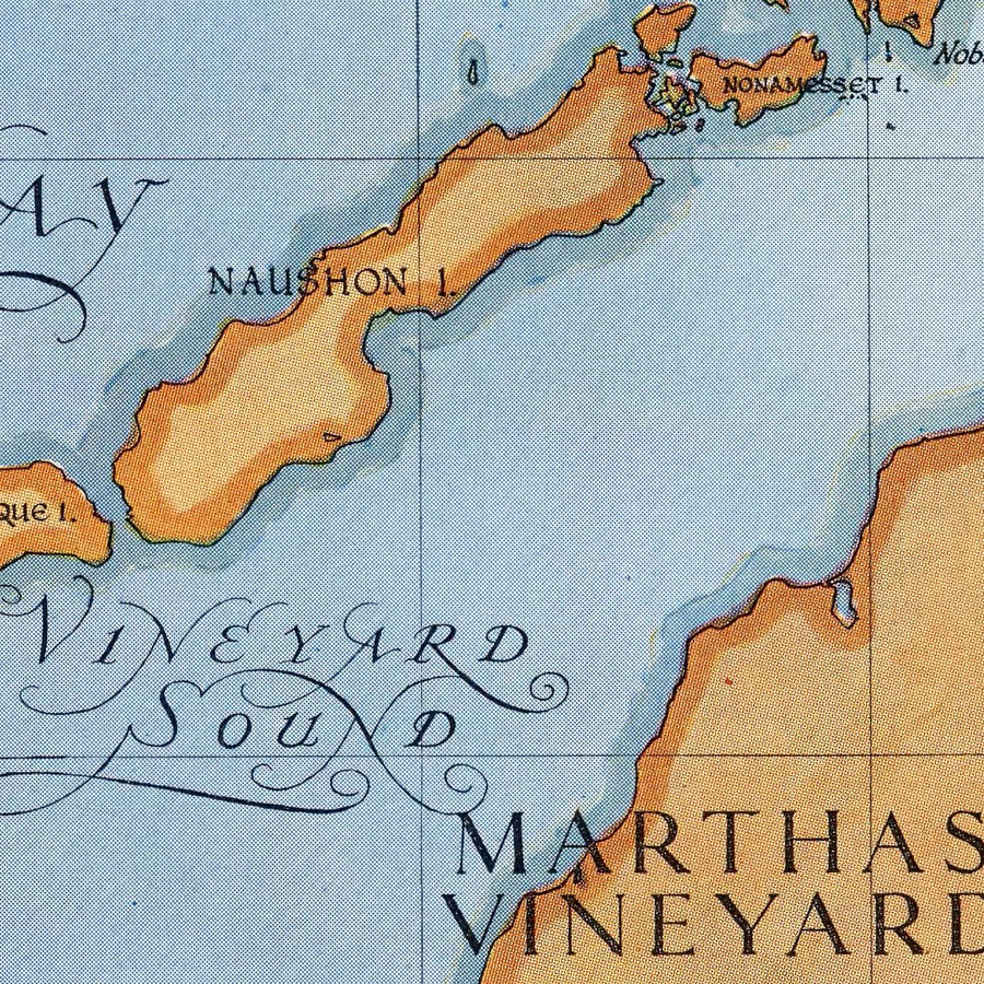 Alte America’s Cup Karte von Clegg, 1934: Yacht-Rennen, Newport, Martha&