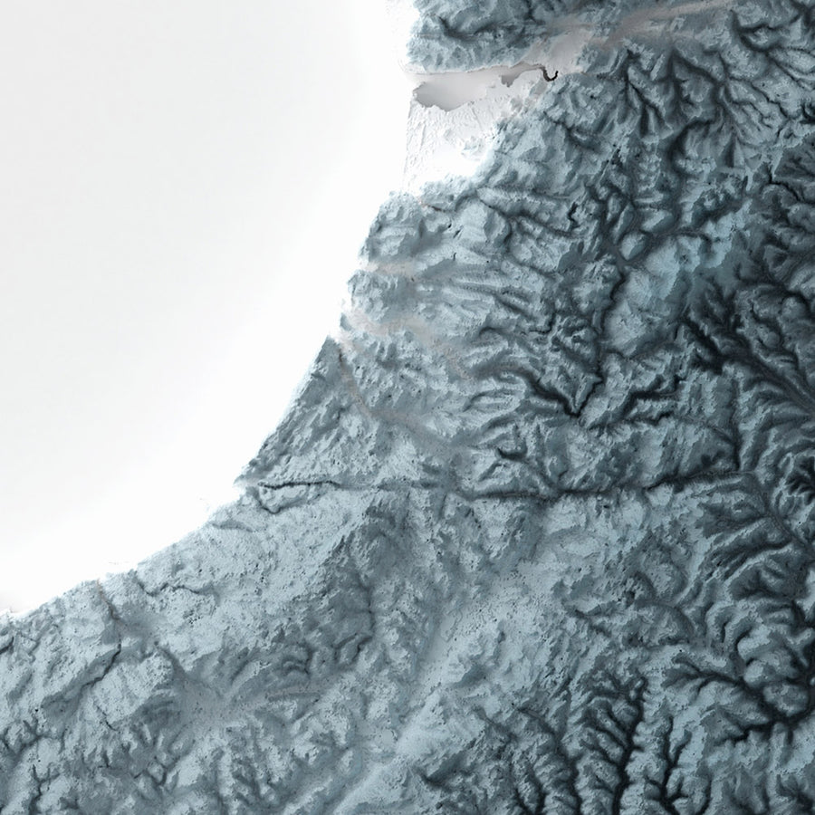 Carte topographique en relief 3D du Pays de Galles 