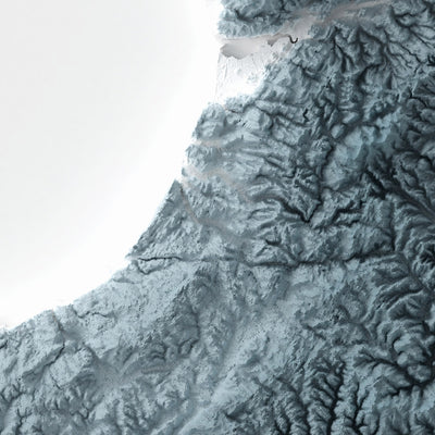 Wales Topographic 3D Relief Map