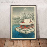 Benten-Schrein im Schnee im Inokashira-Park von Hasui Kawase, 1935 